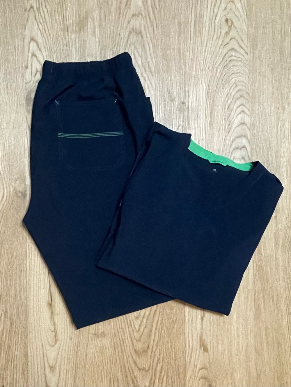 Carhartt Navy Women’s scrub set with Green Accent